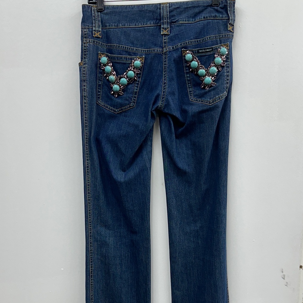 Very unique Dolce Gabbana jeans turquoise stones size 38 made in Italy